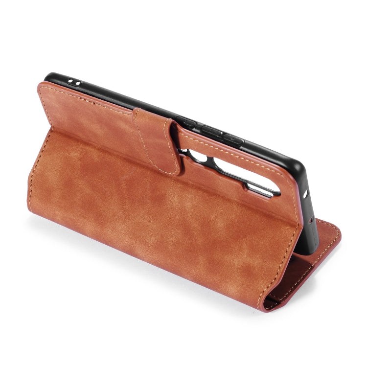 For Xiaomi Mi CC9 Pro DG.MING Retro Oil Side Horizontal Flip Case with Holder & Card Slots & Wallet