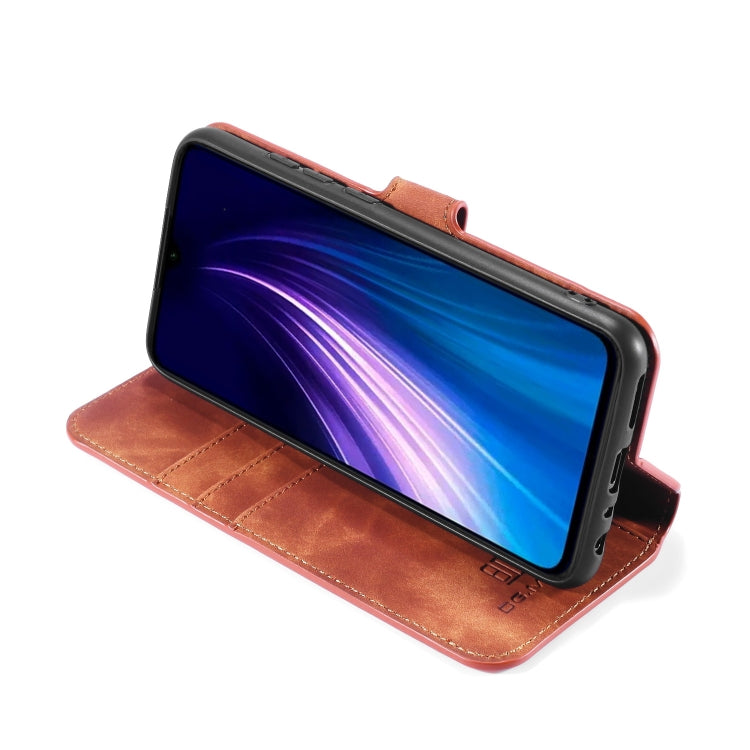 For Xiaomi Redmi Note 8T DG.MING Retro Oil Side Horizontal Flip Case with Holder & Card Slots & Wallet