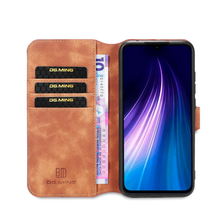 For Xiaomi Redmi Note 8T DG.MING Retro Oil Side Horizontal Flip Case with Holder & Card Slots & Wallet
