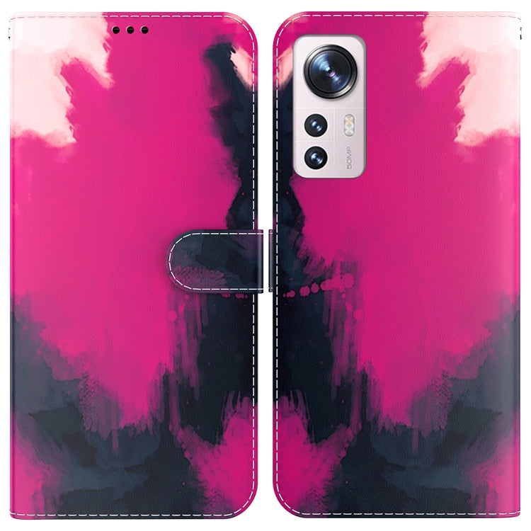 For Xiaomi 12 / 12X Watercolor Pattern Horizontal Flip Leather Phone Case