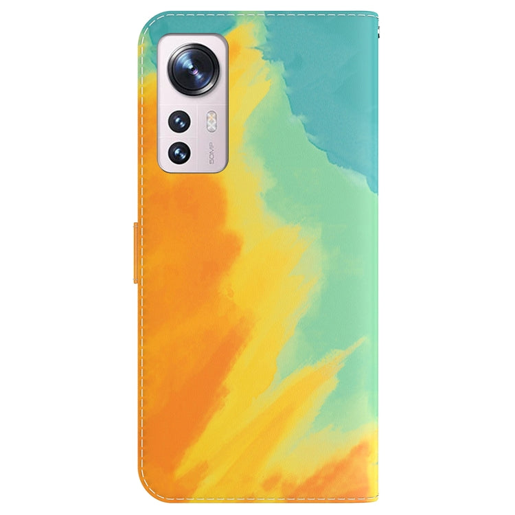 For Xiaomi 12 / 12X Watercolor Pattern Horizontal Flip Leather Phone Case