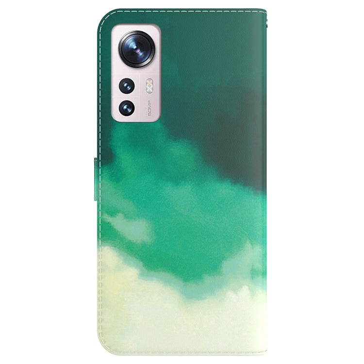 For Xiaomi 12 Pro Watercolor Pattern Horizontal Flip Leather Phone Case