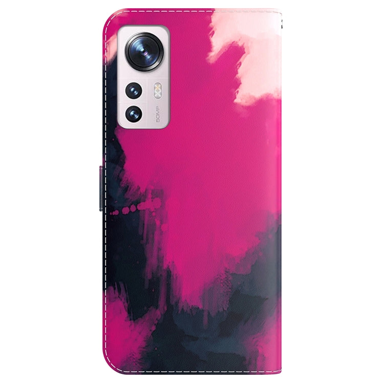 For Xiaomi 12 Pro Watercolor Pattern Horizontal Flip Leather Phone Case
