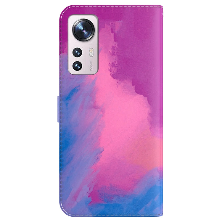 For Xiaomi 12 Pro Watercolor Pattern Horizontal Flip Leather Phone Case