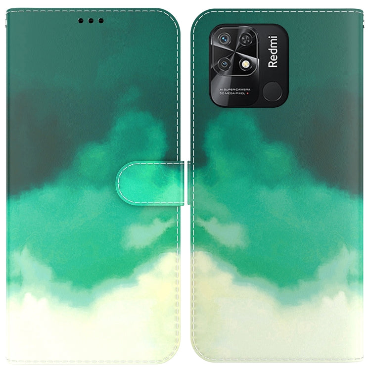 For Xiaomi Redmi 10C Watercolor Pattern Horizontal Flip Leather Phone Case