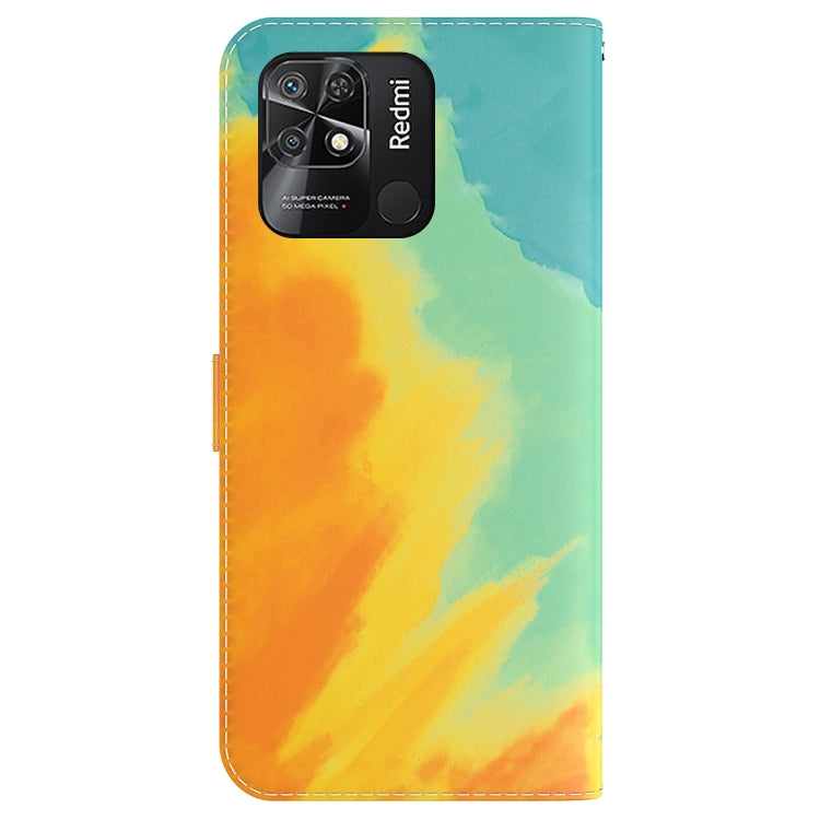 For Xiaomi Redmi 10C Watercolor Pattern Horizontal Flip Leather Phone Case