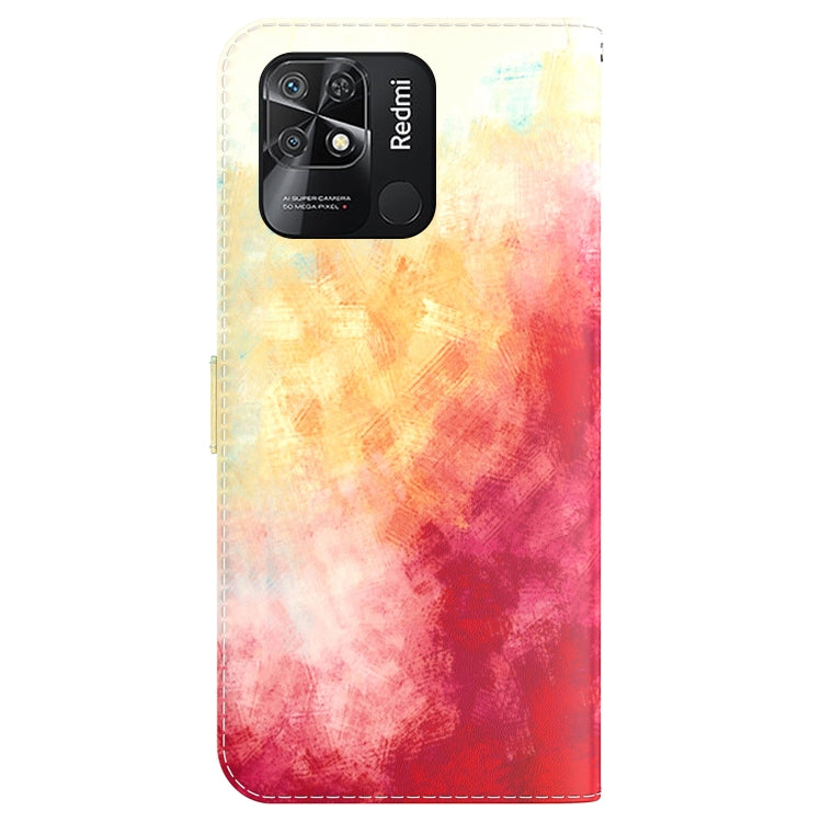 For Xiaomi Redmi 10C Watercolor Pattern Horizontal Flip Leather Phone Case