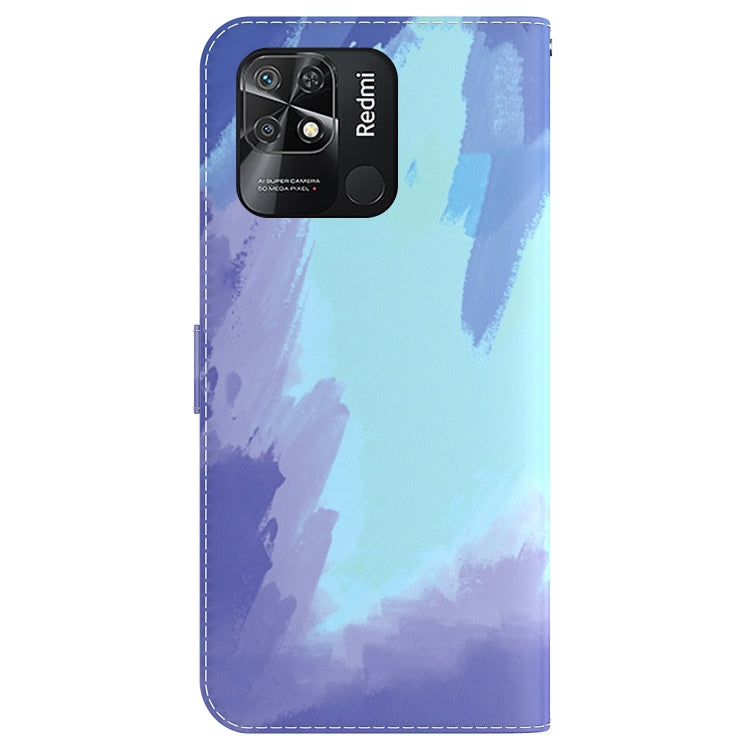 For Xiaomi Redmi 10C Watercolor Pattern Horizontal Flip Leather Phone Case