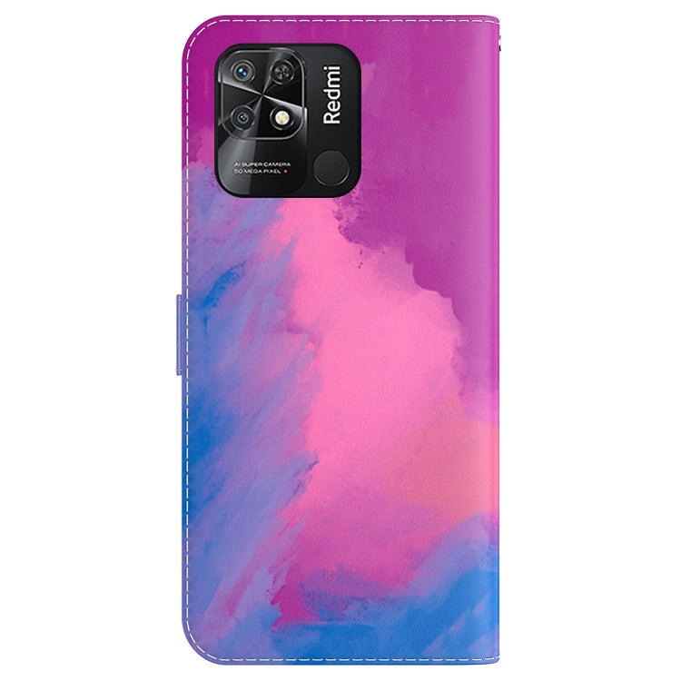 For Xiaomi Redmi 10C Watercolor Pattern Horizontal Flip Leather Phone Case