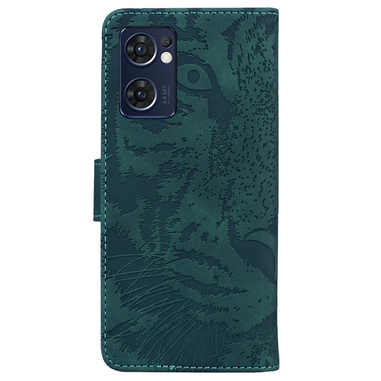 For OPPO Reno7 5G Taiwan Version/Find X5 Lite Tiger Embossing Pattern Horizontal Flip Leather Phone Case