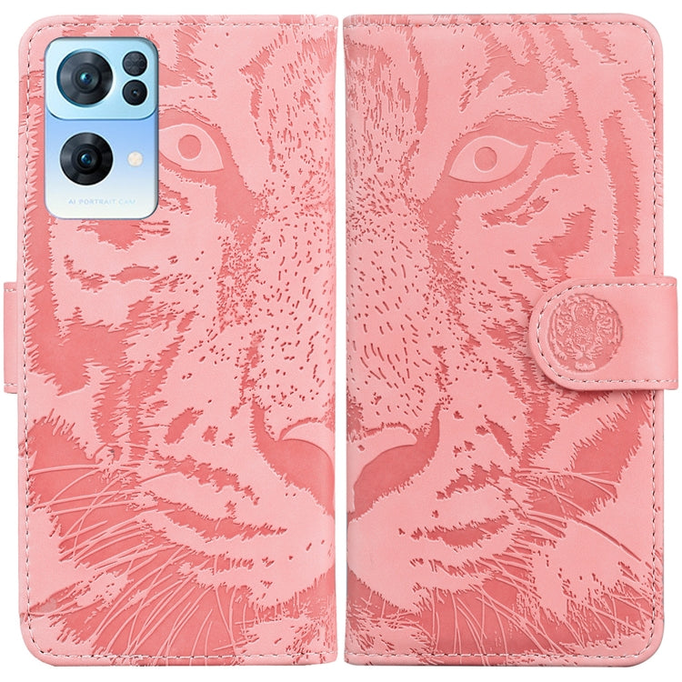 For OPPO Reno7 Pro 5G Tiger Embossing Pattern Horizontal Flip Leather Phone Case