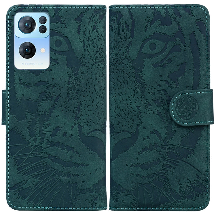 For OPPO Reno7 Pro 5G Tiger Embossing Pattern Horizontal Flip Leather Phone Case