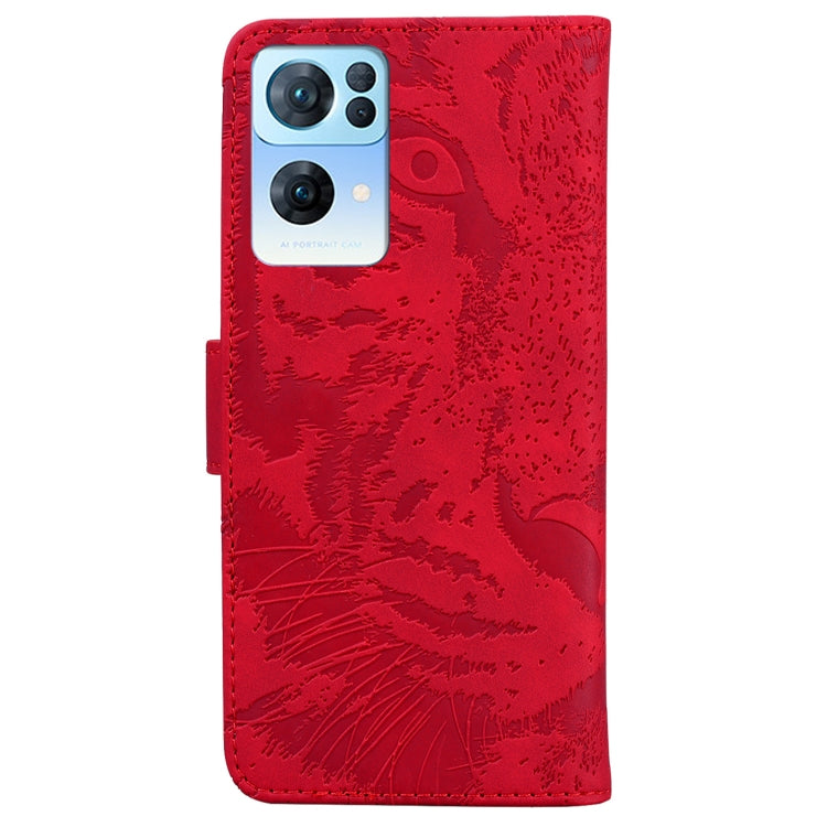 For OPPO Reno7 Pro 5G Tiger Embossing Pattern Horizontal Flip Leather Phone Case