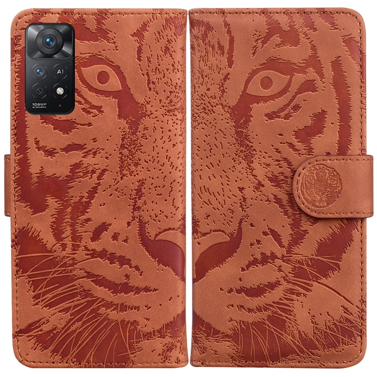 For Xiaomi Redmi Note 11 Pro 4G/5G Overseas Version Tiger Embossing Pattern Horizontal Flip Leather Phone Case