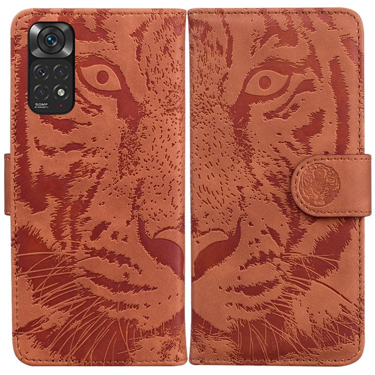 For Xiaomi Redmi Note 11 Overseas Version / Redmi Note 11S Tiger Embossing Pattern Horizontal Flip Leather Phone Case