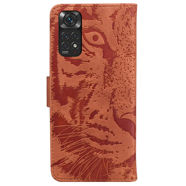 For Xiaomi Redmi Note 11 Overseas Version / Redmi Note 11S Tiger Embossing Pattern Horizontal Flip Leather Phone Case