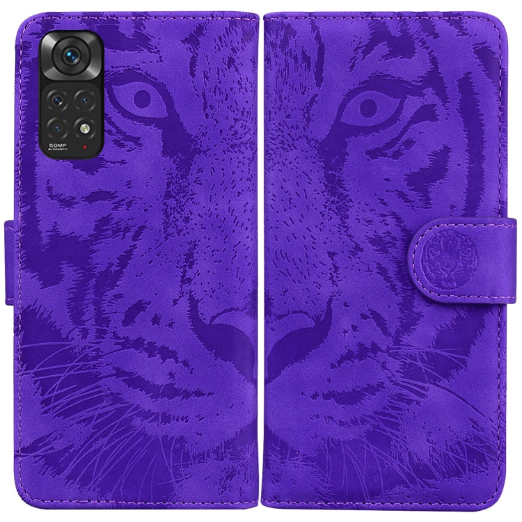For Xiaomi Redmi Note 11 Overseas Version / Redmi Note 11S Tiger Embossing Pattern Horizontal Flip Leather Phone Case