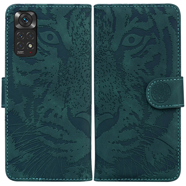 For Xiaomi Redmi Note 11 Overseas Version / Redmi Note 11S Tiger Embossing Pattern Horizontal Flip Leather Phone Case