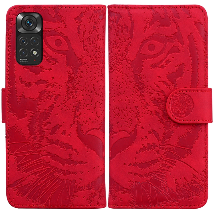 For Xiaomi Redmi Note 11 Overseas Version / Redmi Note 11S Tiger Embossing Pattern Horizontal Flip Leather Phone Case