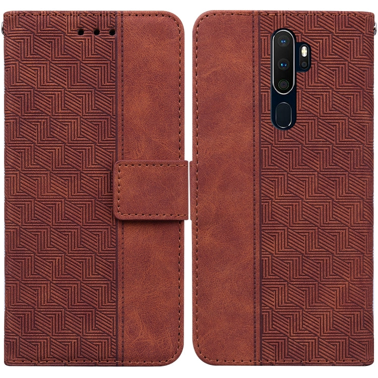 For OPPO A9 2020 / A5 2020 / A11X Geometric Embossed Leather Phone Case
