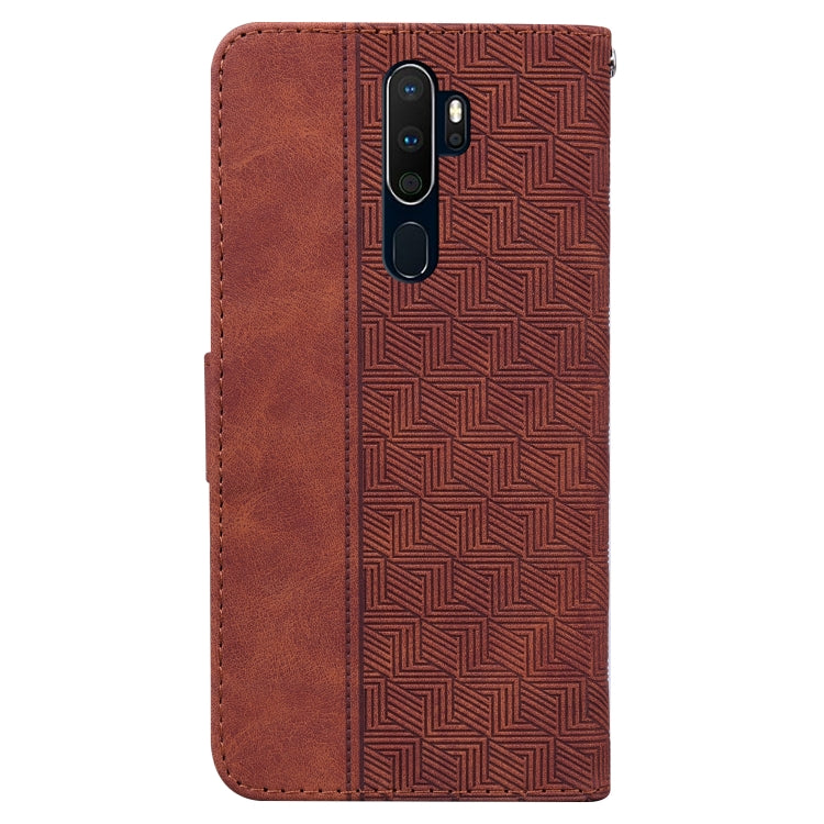 For OPPO A9 2020 / A5 2020 / A11X Geometric Embossed Leather Phone Case