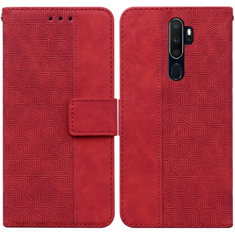For OPPO A9 2020 / A5 2020 / A11X Geometric Embossed Leather Phone Case