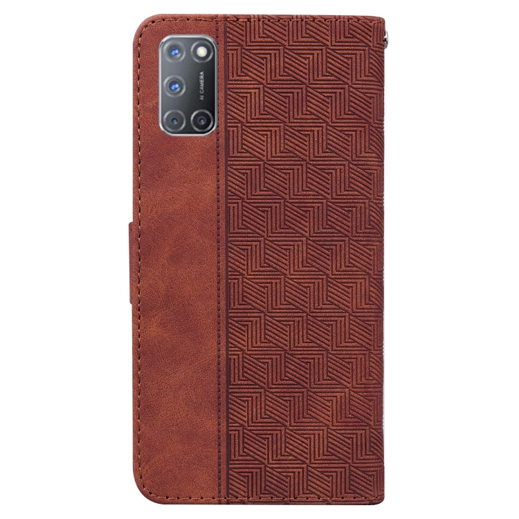 For OPPO A52 / A92 / A72 Geometric Embossed Leather Phone Case