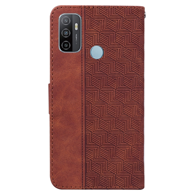 For OPPO A53 / A33 Geometric Embossed Leather Phone Case
