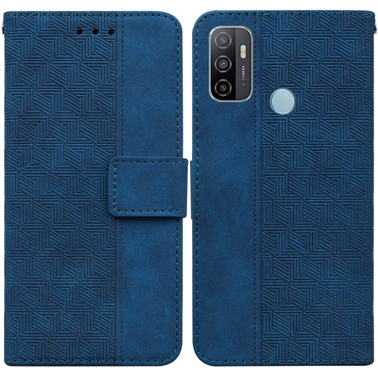 For OPPO A53 / A33 Geometric Embossed Leather Phone Case