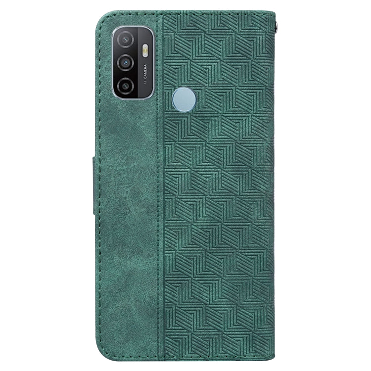 For OPPO A53 / A33 Geometric Embossed Leather Phone Case