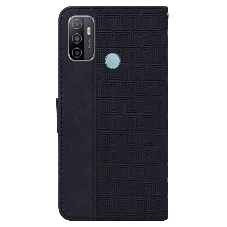 For OPPO A53 / A33 Geometric Embossed Leather Phone Case