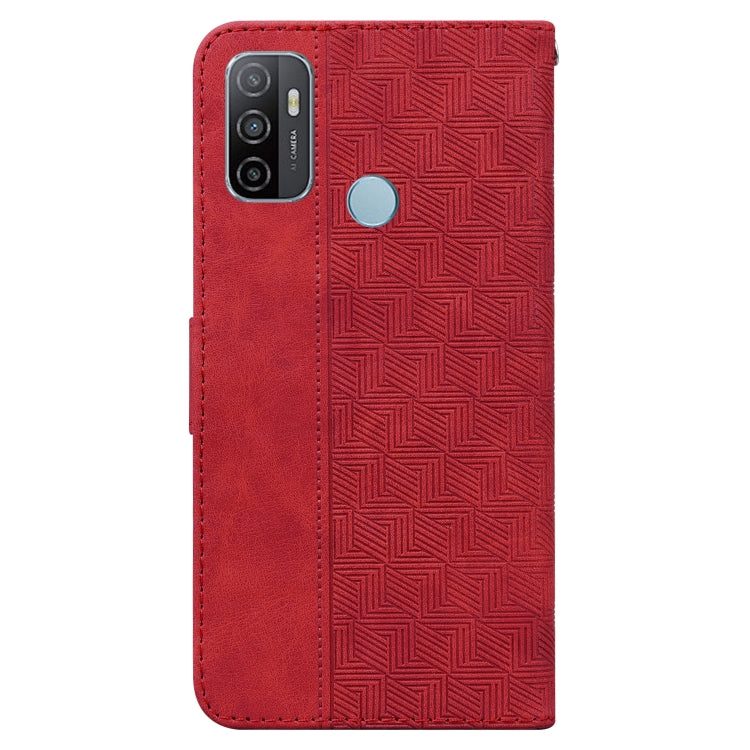 For OPPO A53 / A33 Geometric Embossed Leather Phone Case