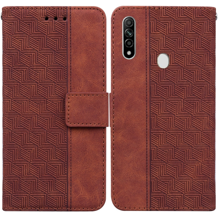 For OPPO A8 / A31 2020 Geometric Embossed Leather Phone Case