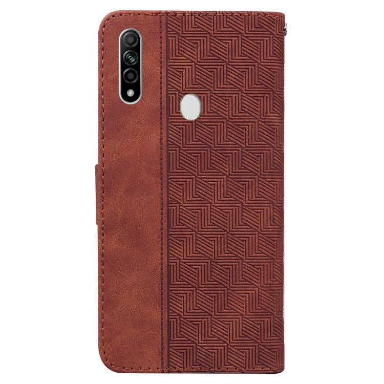 For OPPO A8 / A31 2020 Geometric Embossed Leather Phone Case