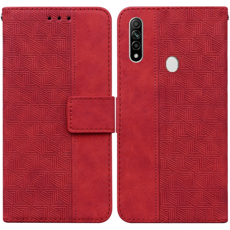 For OPPO A8 / A31 2020 Geometric Embossed Leather Phone Case