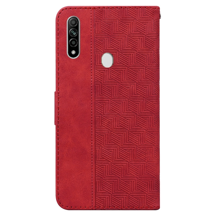 For OPPO A8 / A31 2020 Geometric Embossed Leather Phone Case