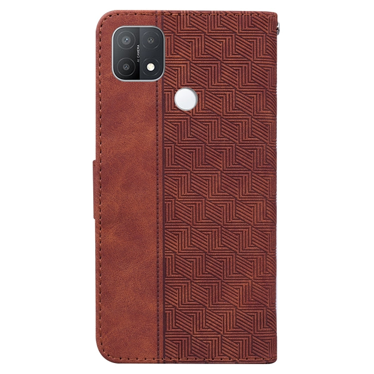 For OPPO A15 / A15s Geometric Embossed Leather Phone Case