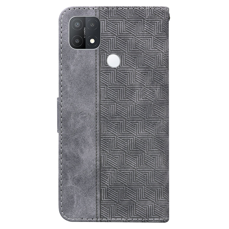 For OPPO A15 / A15s Geometric Embossed Leather Phone Case
