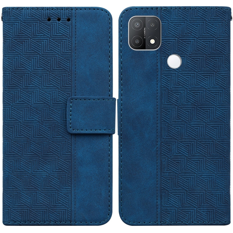 For OPPO A15 / A15s Geometric Embossed Leather Phone Case