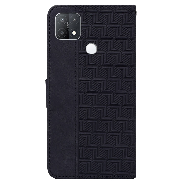 For OPPO A15 / A15s Geometric Embossed Leather Phone Case