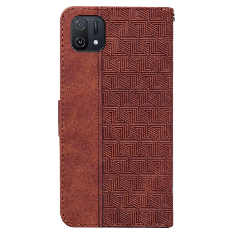 For OPPO A16K Geometric Embossed Leather Phone Case