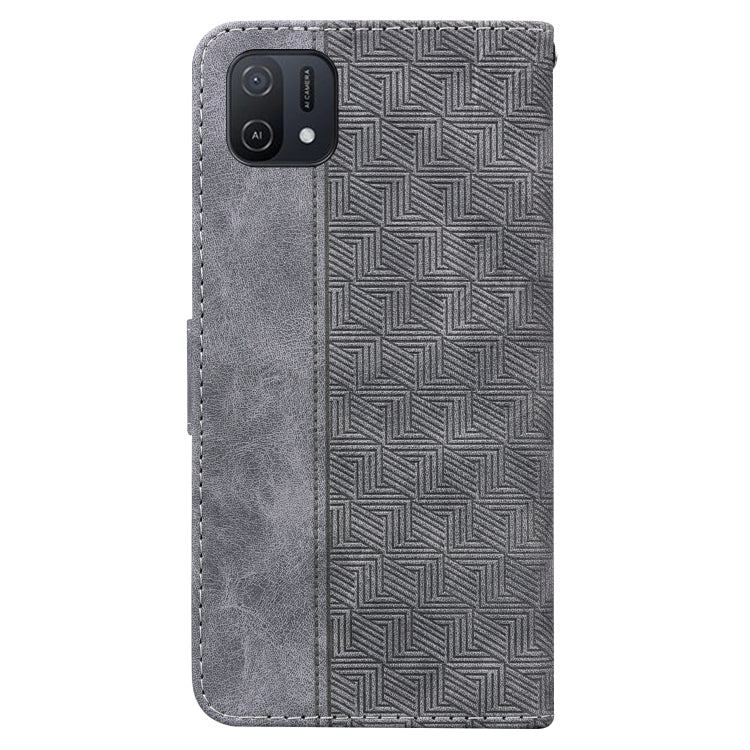 For OPPO A16K Geometric Embossed Leather Phone Case