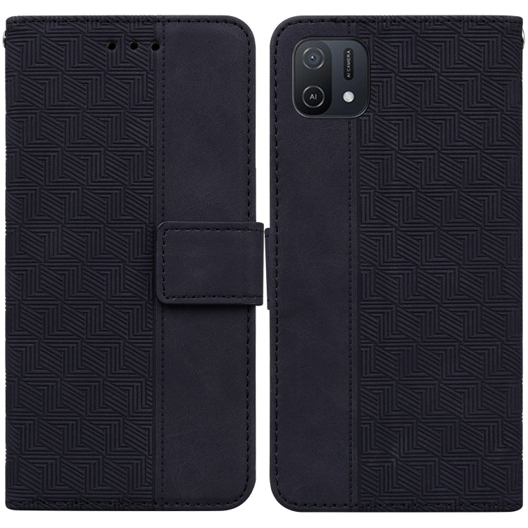 For OPPO A16K Geometric Embossed Leather Phone Case