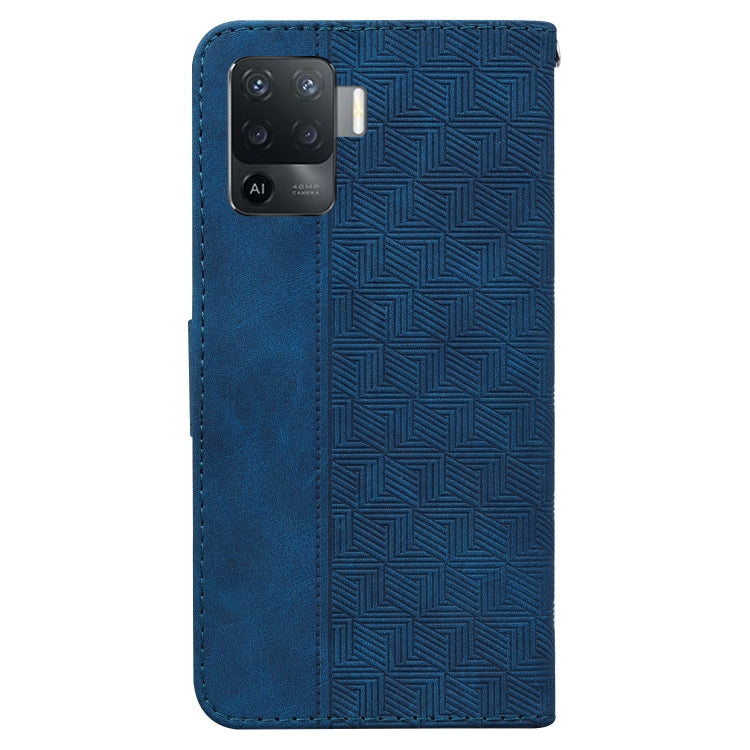 For OPPO A94 4G / F19 Pro / Reno5 F Geometric Embossed Leather Phone Case