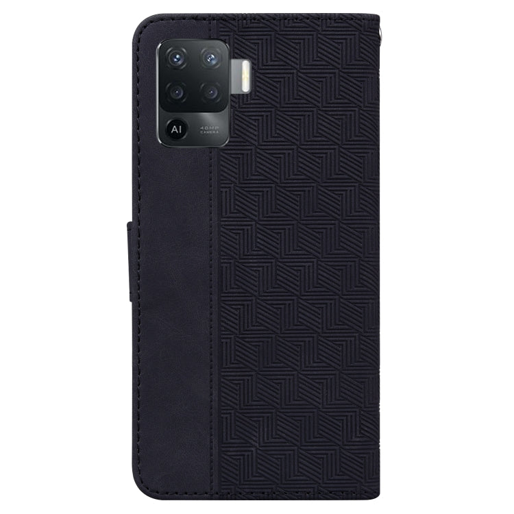 For OPPO A94 4G / F19 Pro / Reno5 F Geometric Embossed Leather Phone Case