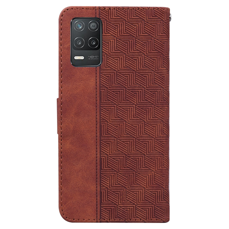 For OPPO Realme 8 5G / Realme V13 5G Geometric Embossed Leather Phone Case