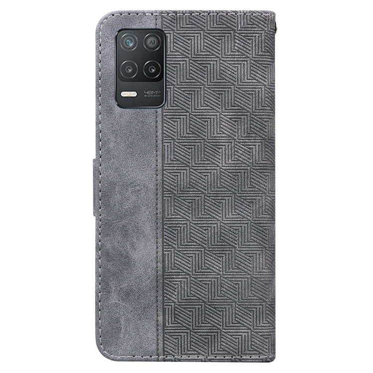 For OPPO Realme 8 5G / Realme V13 5G Geometric Embossed Leather Phone Case