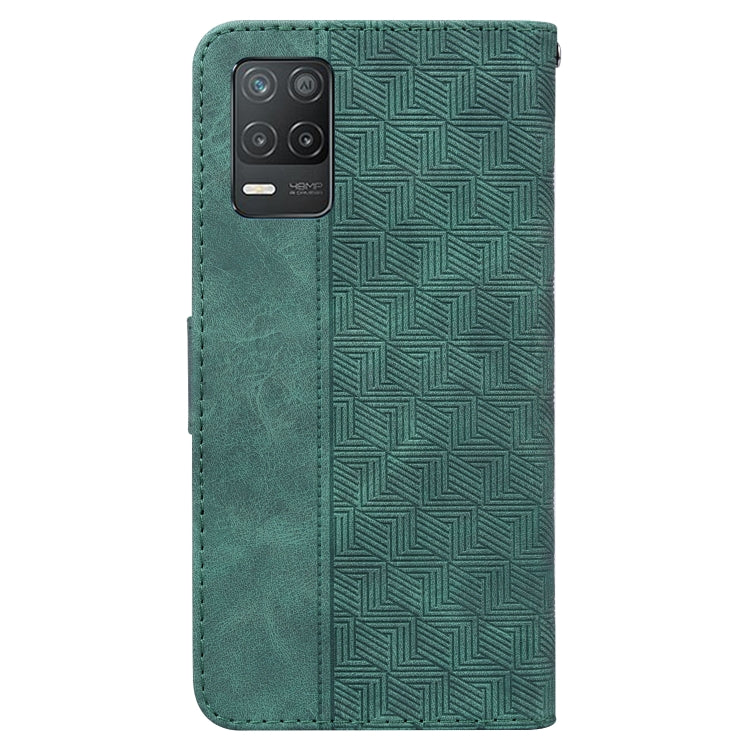 For OPPO Realme 8 5G / Realme V13 5G Geometric Embossed Leather Phone Case