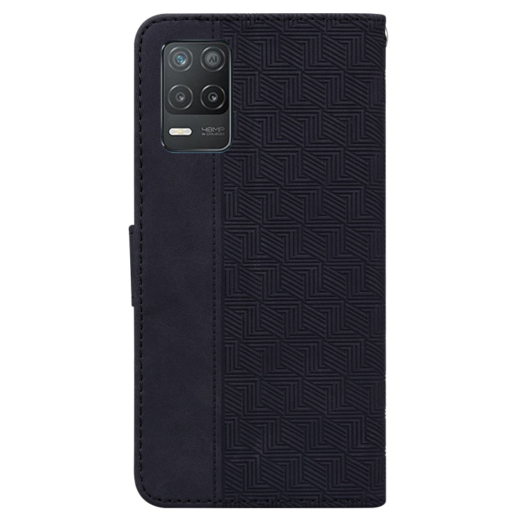 For OPPO Realme 8 5G / Realme V13 5G Geometric Embossed Leather Phone Case