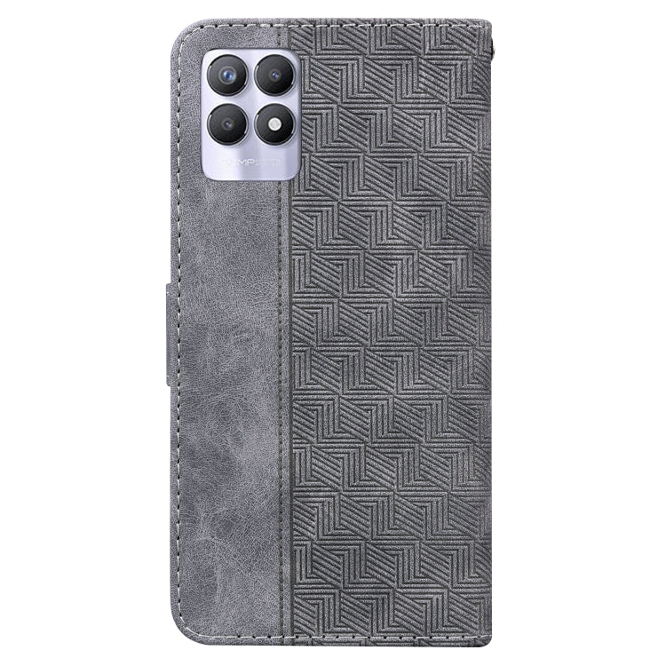 For OPPO Realme 8i Geometric Embossed Leather Phone Case